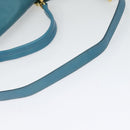 Miu Miu Hand Bag Leather 2way Blue Gold Auth 140336-7