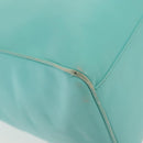 Christian Dior Tote Bag Leather Light Blue Gold Auth 140337-15