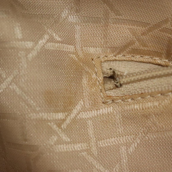 Christian Dior Tote Bag Leather Light Blue Gold Auth 140337