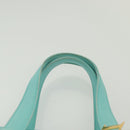Christian Dior Tote Bag Leather Light Blue Gold Auth 140337-9