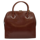 Salvatore Ferragamo Gancini Hand Bag Leather 2way Brown Gold Auth 140342-3