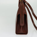Salvatore Ferragamo Gancini Hand Bag Leather 2way Brown Gold Auth 140342-4