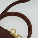 Salvatore Ferragamo Gancini Hand Bag Leather 2way Brown Gold Auth 140342-8