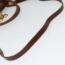 Salvatore Ferragamo Gancini Hand Bag Leather 2way Brown Gold Auth 140342-9