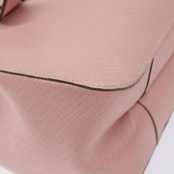 Salvatore Ferragamo Gancini Hand Bag Leather Pink Silver Auth 140343