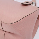 Salvatore Ferragamo Gancini Hand Bag Leather Pink Silver Auth 140343-16