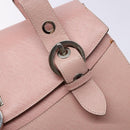Salvatore Ferragamo Gancini Hand Bag Leather Pink Silver Auth 140343-19