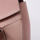 Salvatore Ferragamo Gancini Hand Bag Leather Pink Silver Auth 140343-9