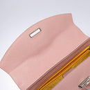Salvatore Ferragamo Gancini Hand Bag Leather Pink Silver Auth 140343-10