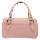 Salvatore Ferragamo Gancini Hand Bag Leather Pink Silver Auth 140343-2