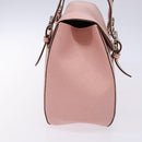 Salvatore Ferragamo Gancini Hand Bag Leather Pink Silver Auth 140343-3