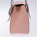 Salvatore Ferragamo Gancini Hand Bag Leather Pink Silver Auth 140343-4