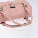 Salvatore Ferragamo Gancini Hand Bag Leather Pink Silver Auth 140343-7