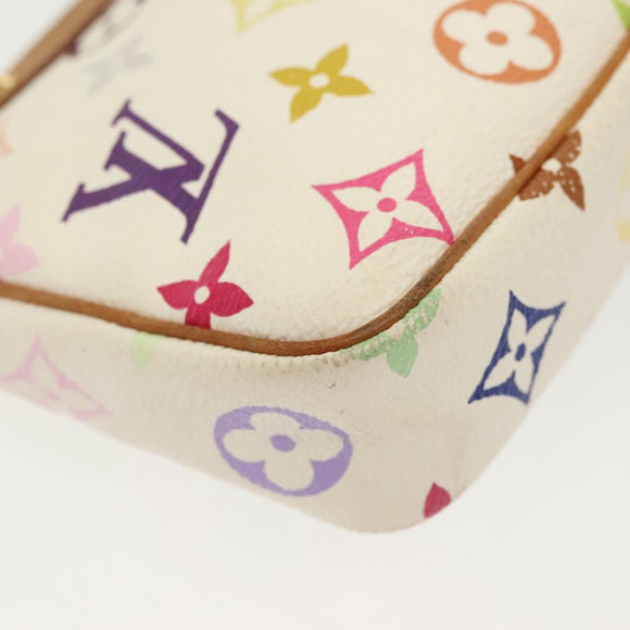 LOUIS VUITTON Monogram Multicolor Pochette Pouch White M92649 LV Auth 140354