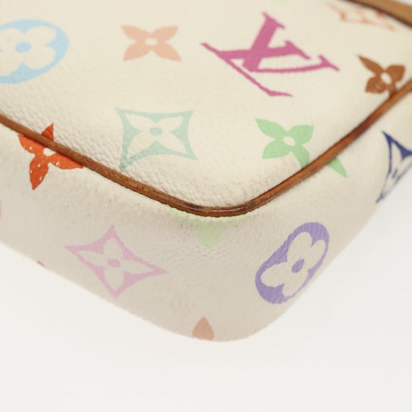 LOUIS VUITTON Monogram Multicolor Pochette Pouch White M92649 LV Auth 140354
