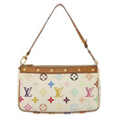 LOUIS VUITTON Monogram Multicolor Pochette Pouch White M92649 LV Auth 140354-13