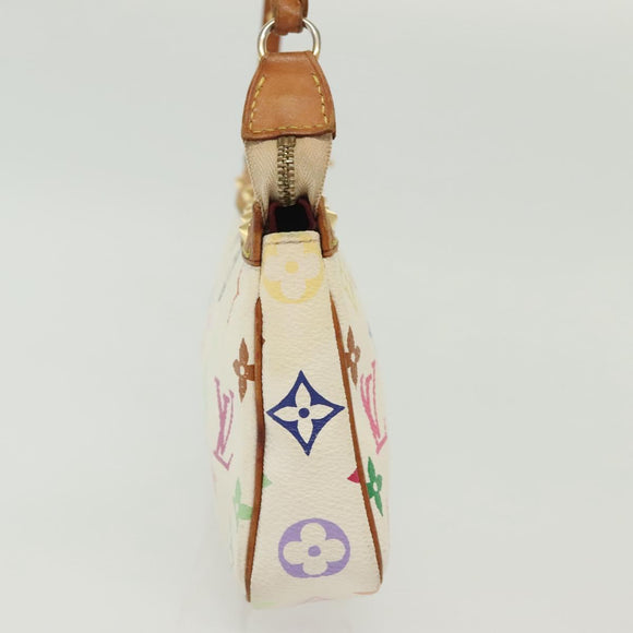 LOUIS VUITTON Monogram Multicolor Pochette Pouch White M92649 LV Auth 140354