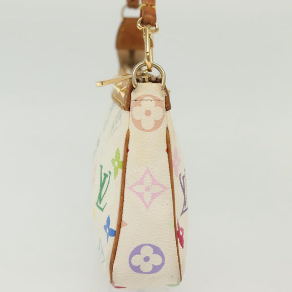 LOUIS VUITTON Monogram Multicolor Pochette Pouch White M92649 LV Auth 140354