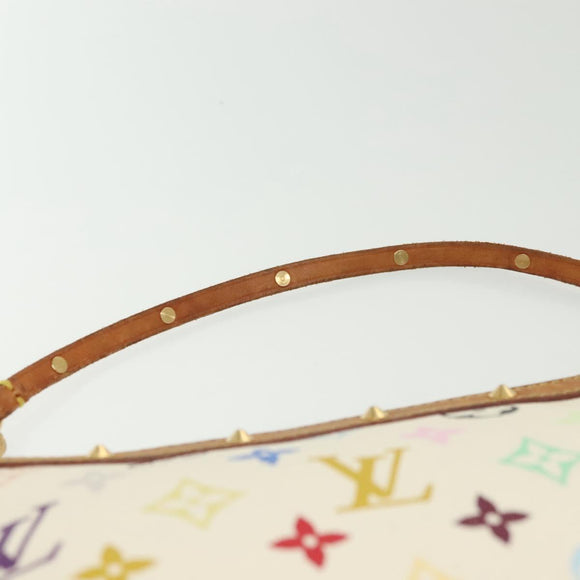 LOUIS VUITTON Monogram Multicolor Pochette Pouch White M92649 LV Auth 140354