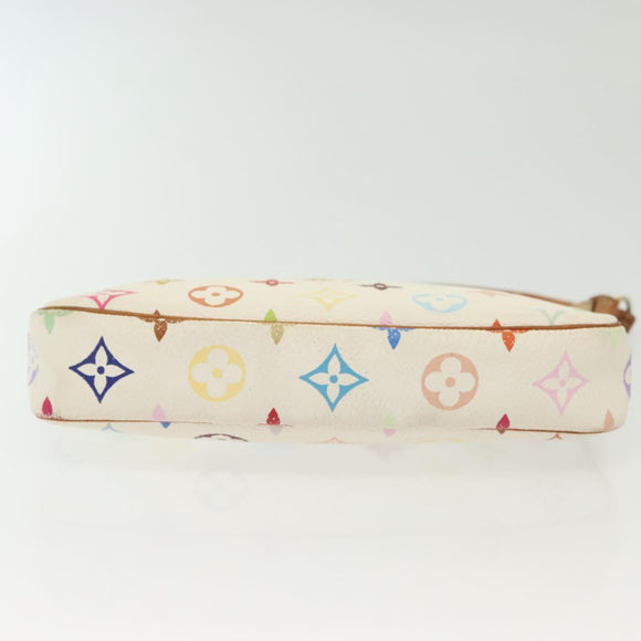 LOUIS VUITTON Monogram Multicolor Pochette Pouch White M92649 LV Auth 140354
