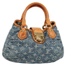 LOUIS VUITTON Monogram denim Preity Hand Bag Blue M95020 LV Auth 140355V-1