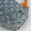LOUIS VUITTON Monogram denim Preity Hand Bag Blue M95020 LV Auth 140355V-16