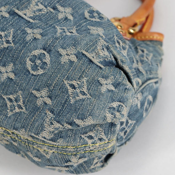 LOUIS VUITTON Monogram denim Preity Hand Bag Blue M95020 LV Auth 140355V