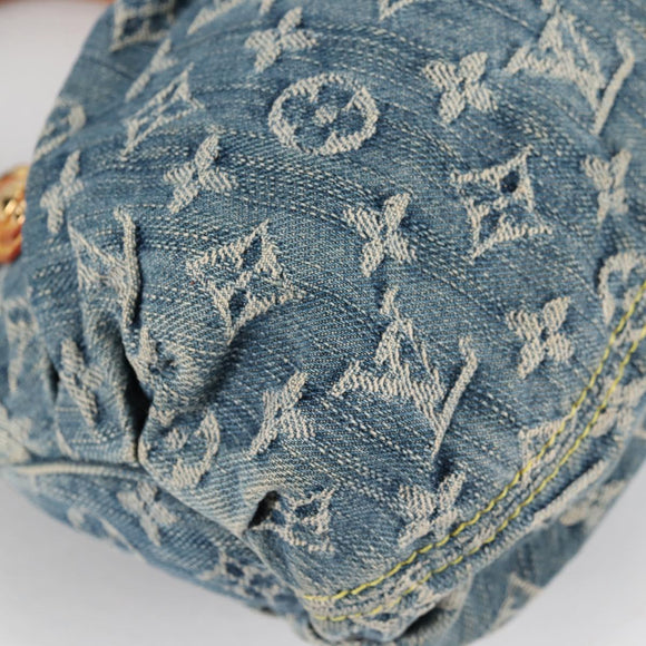 LOUIS VUITTON Monogram denim Preity Hand Bag Blue M95020 LV Auth 140355V