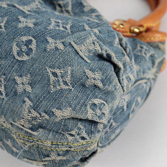 LOUIS VUITTON Monogram denim Preity Hand Bag Blue M95020 LV Auth 140355V