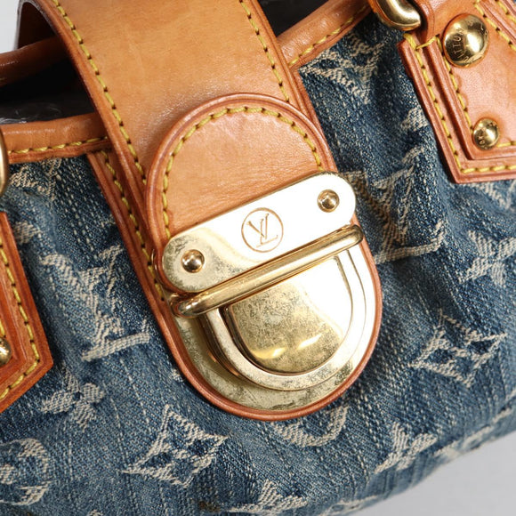 LOUIS VUITTON Monogram denim Preity Hand Bag Blue M95020 LV Auth 140355V