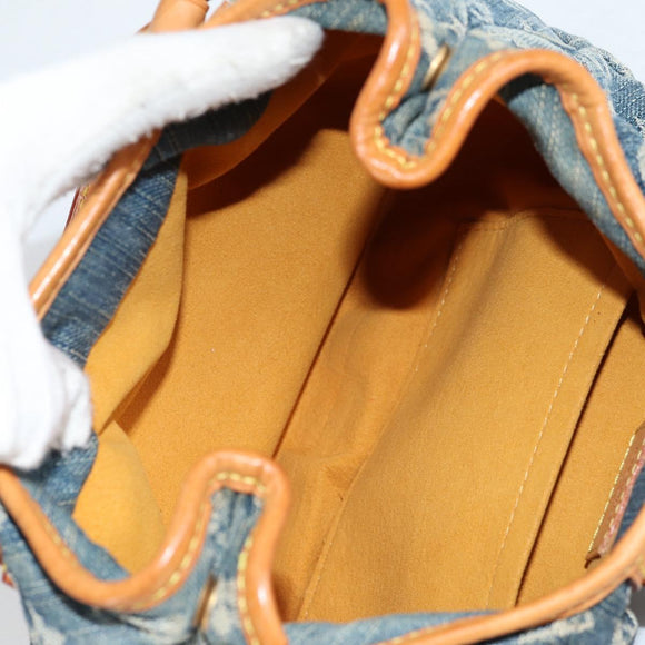 LOUIS VUITTON Monogram denim Preity Hand Bag Blue M95020 LV Auth 140355V