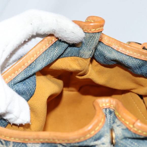 LOUIS VUITTON Monogram denim Preity Hand Bag Blue M95020 LV Auth 140355V