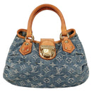 LOUIS VUITTON Monogram denim Preity Hand Bag Blue M95020 LV Auth 140355V-13