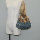 LOUIS VUITTON Monogram denim Preity Hand Bag Blue M95020 LV Auth 140355V-24