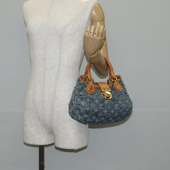 LOUIS VUITTON Monogram denim Preity Hand Bag Blue M95020 LV Auth 140355V