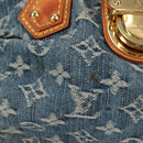 LOUIS VUITTON Monogram denim Preity Hand Bag Blue M95020 LV Auth 140355V-2