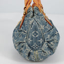 LOUIS VUITTON Monogram denim Preity Hand Bag Blue M95020 LV Auth 140355V-5