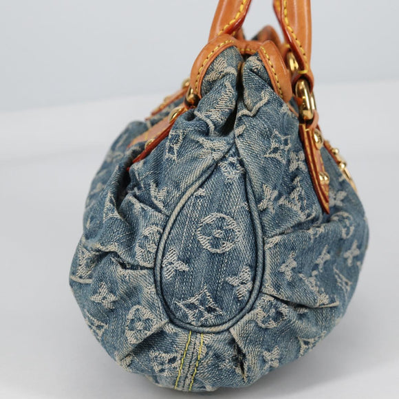 LOUIS VUITTON Monogram denim Preity Hand Bag Blue M95020 LV Auth 140355V