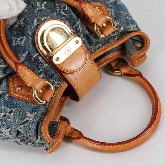 LOUIS VUITTON Monogram denim Preity Hand Bag Blue M95020 LV Auth 140355V