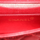 CHANEL Matelasse Top Handle Hand Bag Leather Red Gold CC Auth 140357M-21