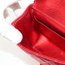 CHANEL Matelasse Top Handle Hand Bag Leather Red Gold CC Auth 140357M-23