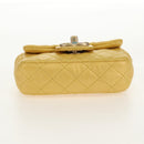 CHANEL Chain Matelasse Shoulder Bag Leather Yellow Gold CC Auth 140358M-5