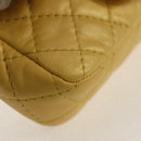 CHANEL Chain Matelasse Shoulder Bag Leather Yellow Gold CC Auth 140358M-15