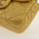 CHANEL Chain Matelasse Shoulder Bag Leather Yellow Gold CC Auth 140358M-16