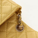 CHANEL Chain Matelasse Shoulder Bag Leather Yellow Gold CC Auth 140358M-9