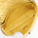 CHANEL Chain Matelasse Shoulder Bag Leather Yellow Gold CC Auth 140358M-10
