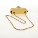 CHANEL Chain Matelasse Shoulder Bag Leather Yellow Gold CC Auth 140358M-7