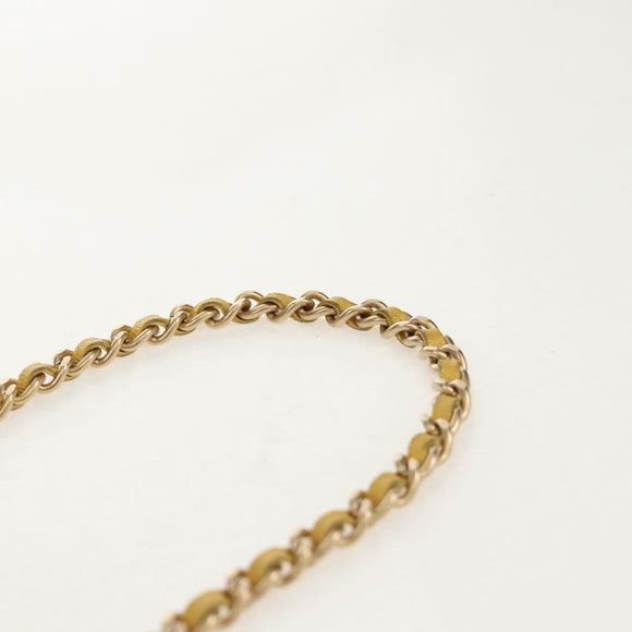 CHANEL Chain Matelasse Shoulder Bag Leather Yellow Gold CC Auth 140358M