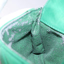 CHANEL Matelasse Pouch Lamb Skin Green Gold CC Auth 140360-17