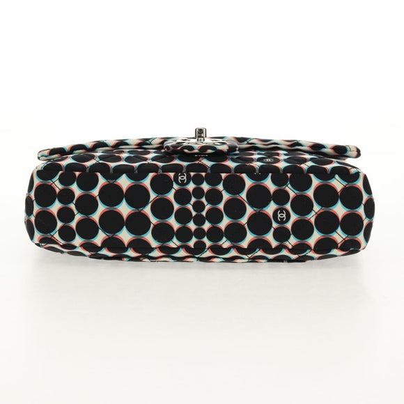 CHANEL Matelasse Chain Shoulder Bag Nylon Black Silver CC Auth 140364M